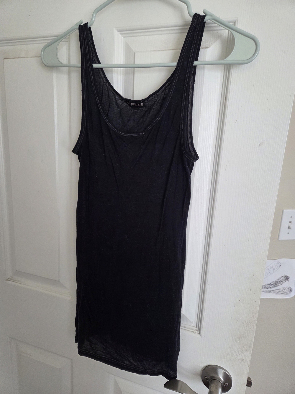 Express Black Sheer Scoop Tank Top
